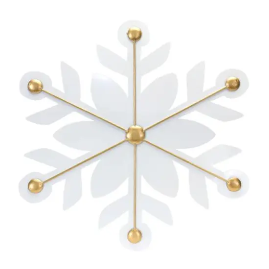 12ct. White & Gold Iron Snowflake Ornaments {6}