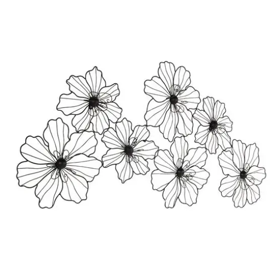 CosmoLiving by Cosmopolitan 43" Black Modern Floral Blooms Wall D&eacute;cor {3}
