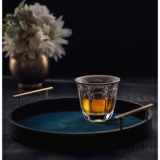 JoyJolt&reg; 7.4oz. Gold Rimmed Windsor Double Old Fashioned Tumblers, 2ct. {5}