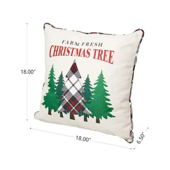 Glitzhome&reg; Farm Fresh Heavy Cotton Christmas Tree Throw Pillow {5}
