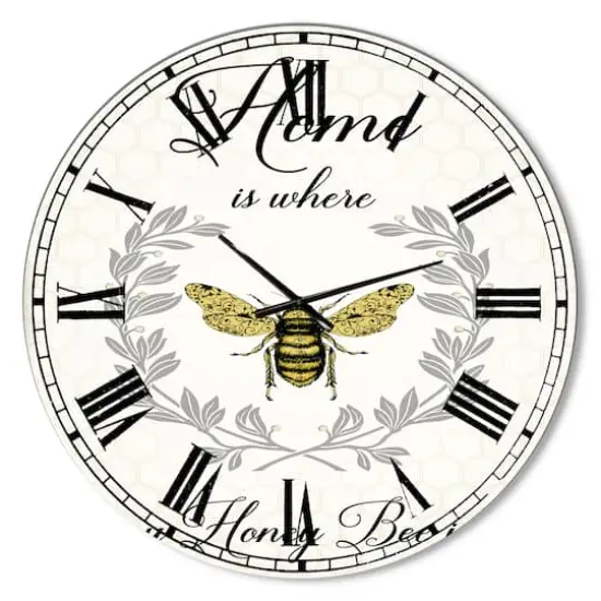 Designart Honey Bee Oversized Cottage Wall Clock {1}