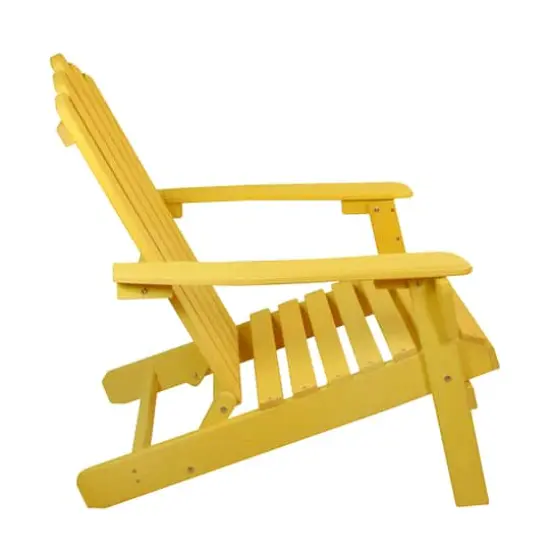 36" Classic Folding Wooden Adirondack Chair Yellow {5}