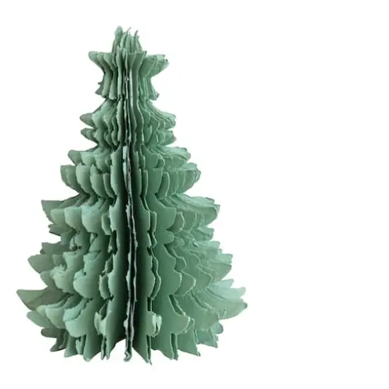 Hello Honey&reg; 18" Mint Handmade Recycled Paper Folding Tree {4}