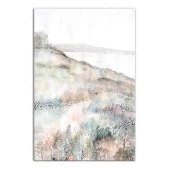 Muted Watercolor Landscape Canvas Wall Art {1}