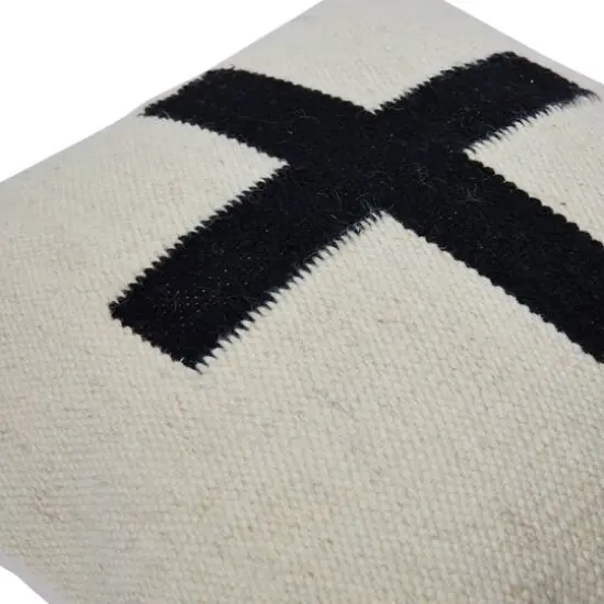Hello Honey&reg; 20" x 20" Swiss Cross Cotton Wool Throw Pillow Natural/Black {7}