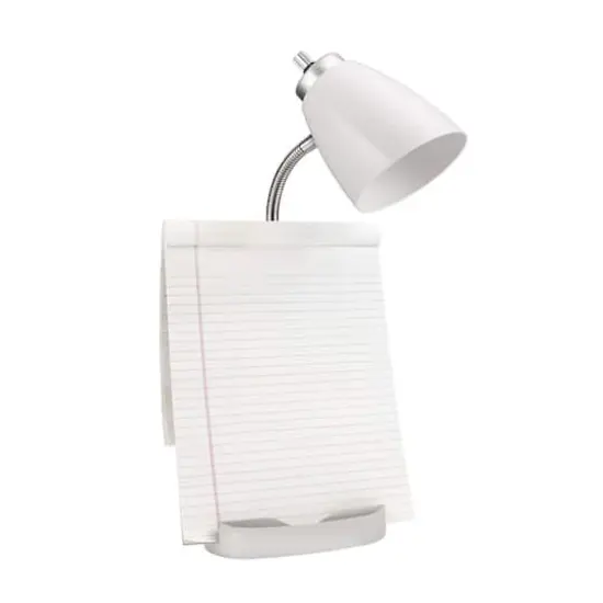 LimeLights 18.5" Gooseneck Desk Lamp with Tablet Stand and USB Port White {7}