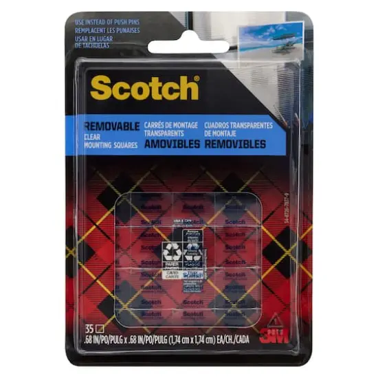 Scotch&reg; Removable Mounting Tape Squares, Transparent {1}