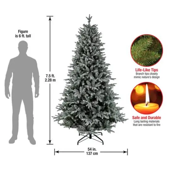 7.5ft. Unlit Frosted Holliston Artificial Christmas Tree {6}