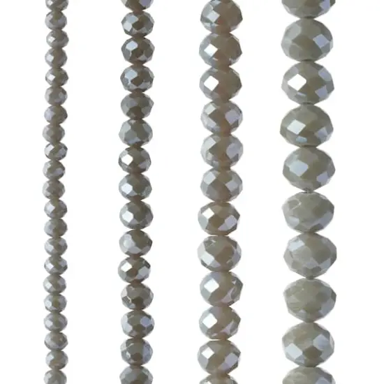 Gray Faceted Glass Rondelle Bead Strings by Bead Landing&trade; {1}