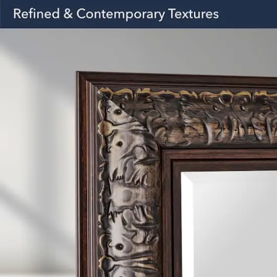 Head West&reg; 34.5" Ornate Bronze Rectangular Framed Beveled Wall Mirror {7}