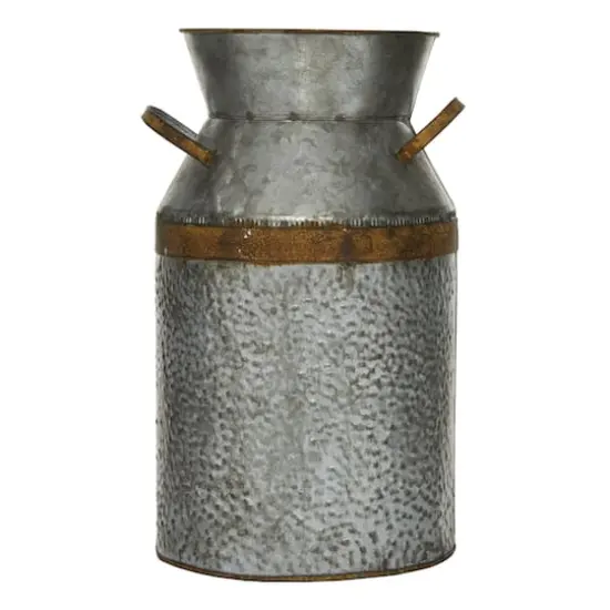 14" Gray Decorative Milk Can {1}