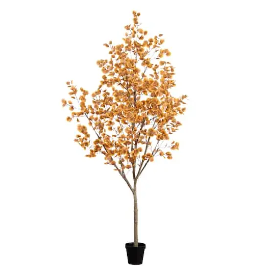 9ft. Potted Artificial Autumn Eucalyptus Tree {1}
