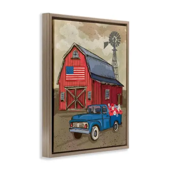 Stupell Industries Vintage Americana Barn Floater Framed Art Brown {4}