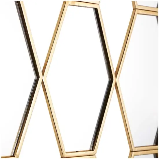 Gold Diamond & Hexagon Wall Mirror {4}