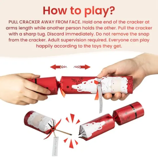 Glitzhome&reg; 12" Christmas Santa, Snowman, Penguin & Reindeer Party Cracker with Gift Contents, 6ct. {8}