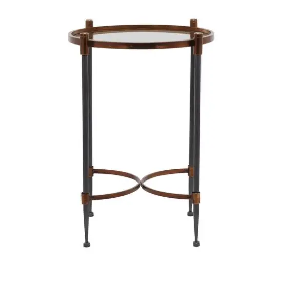 25" Black Iron Traditional Accent Table {7}