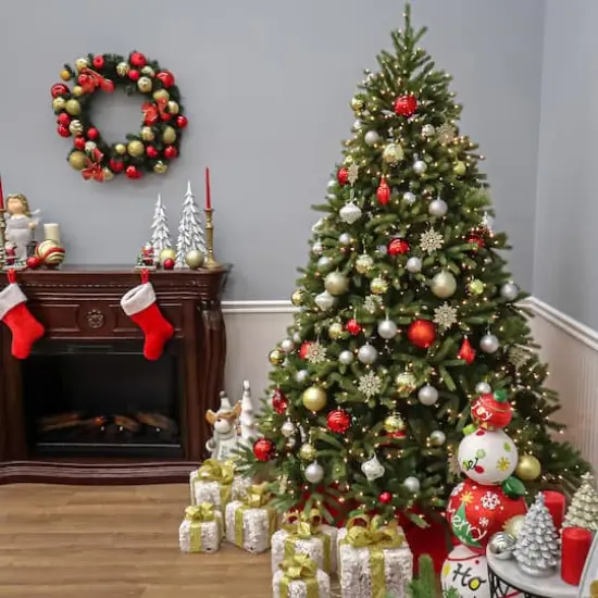 7.5ft. Pre-Lit Jersey Fraser Fir Artificial Christmas Tree, Clear Lights {3}