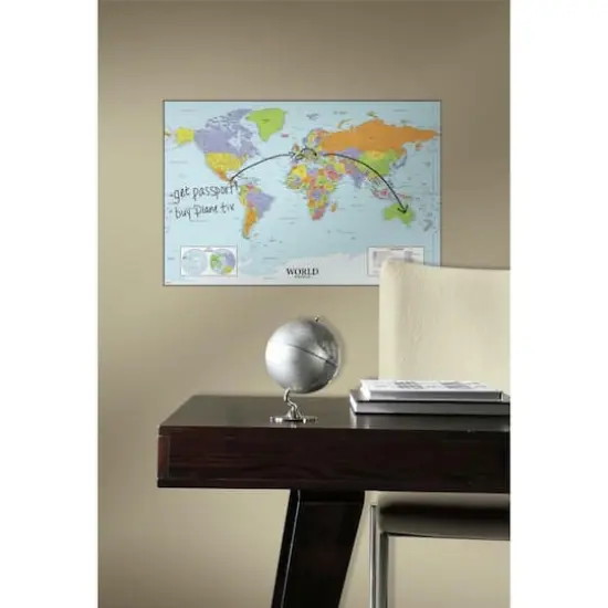 RoomMates World Map Dry Erase Peel & Stick Giant Decals {4}
