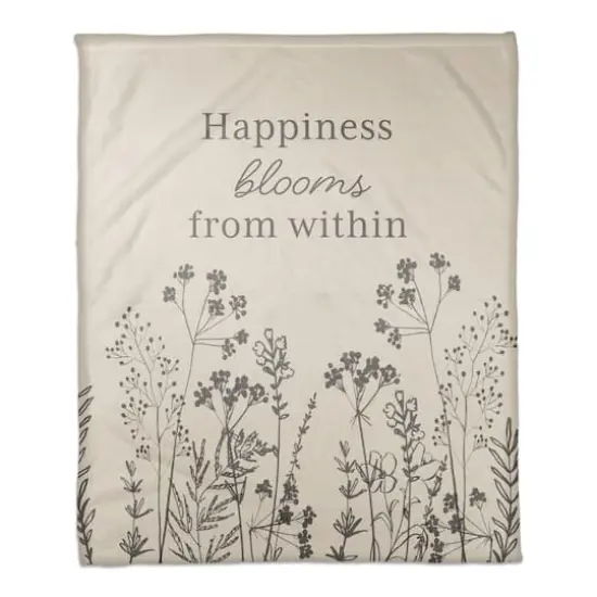 Happniess Blooms from Within 50" x 60" Coral Fleece Blanket {1}