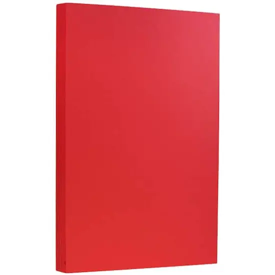 JAM Paper Recycled 8.5" x 14" 65lb. Cardstock, 50 Sheets Red {1}