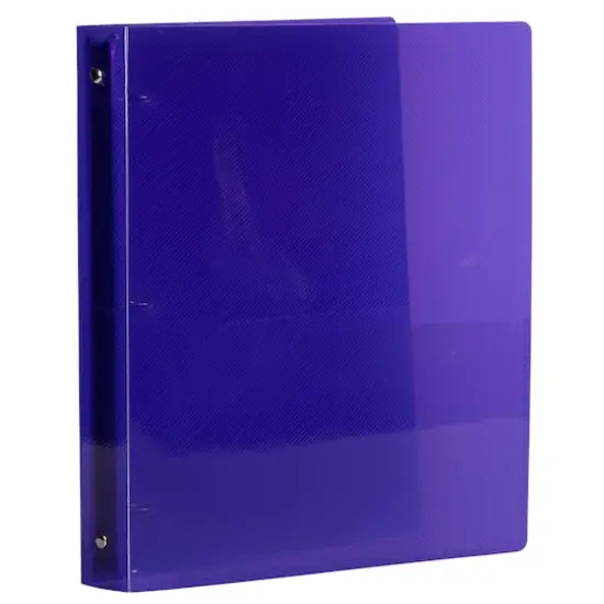 JAM Paper Glass Twill Plastic 3-Ring Binder Purple {4}