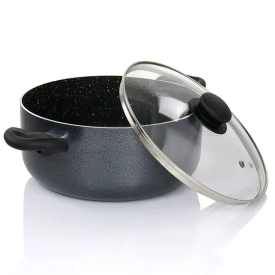 Oster Pallermo 5qt. Charcoal Aluminum Dutch Oven with Lid {8}