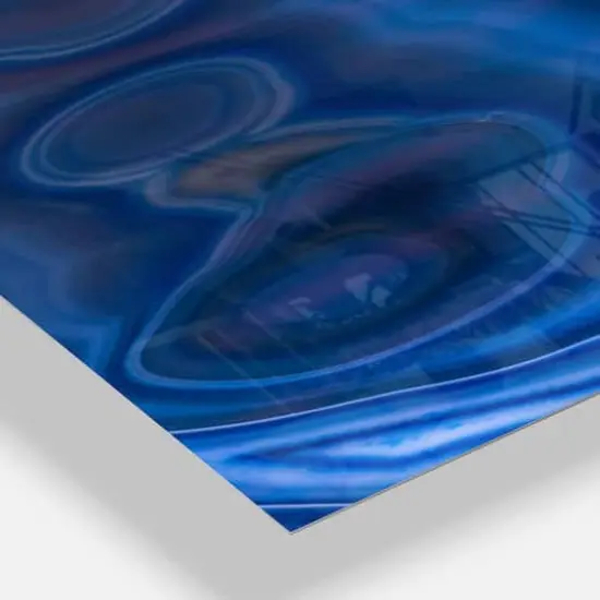 Designart 'Blue Agate Stone Design Modern Rectangular Wall Clock {4}