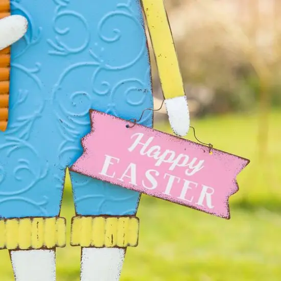 Glitzhome&reg; 36" Easter Bunny Boy Metal D&eacute;cor {8}