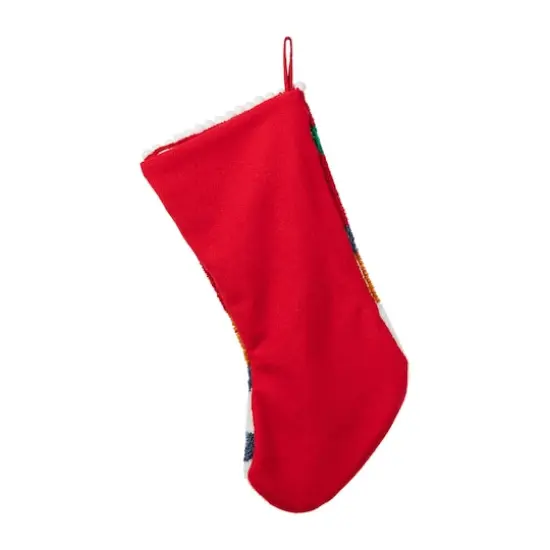 Glitzhome&reg; 21"L Hooked Christmas Gingerbread Man Stocking {7}