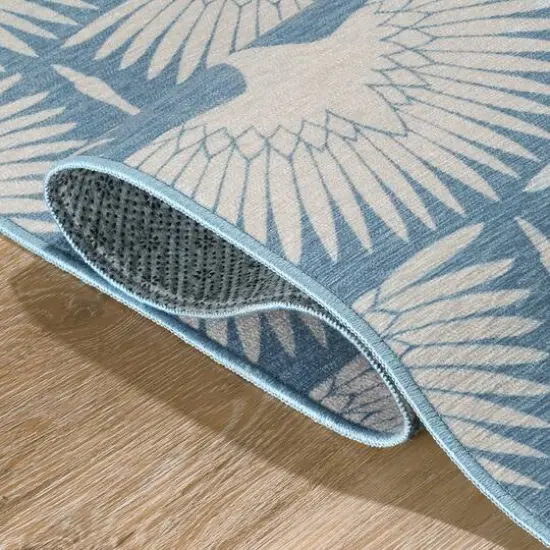 My Magic Carpet Flock Washable Rug Colfax Blue {4}