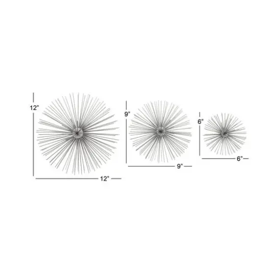 CosmoLiving by Cosmopolitan Silver Tin Contemporary Abstract Wall Decor Set {7}