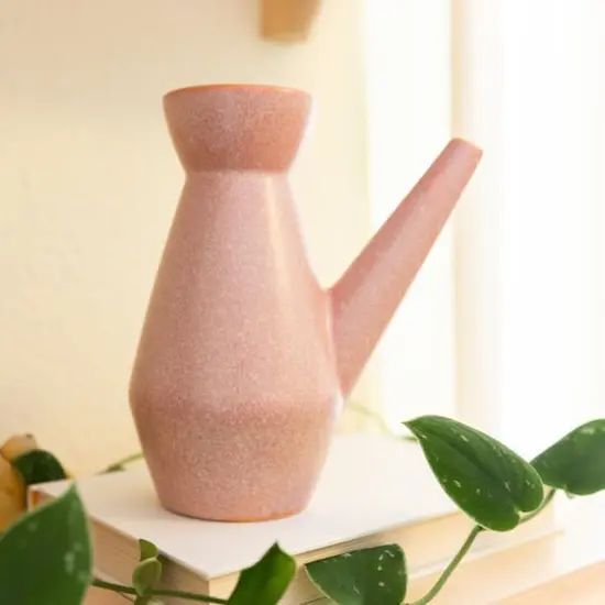 Flora Bunda 7" Ceramic Watering Can With Speckled Finish {4}