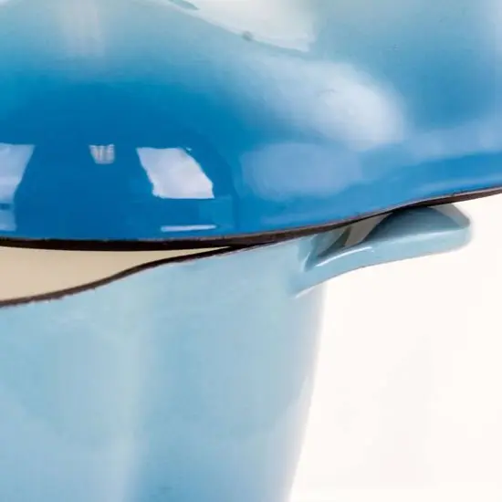 MegaChef 3qt. Blue Pepper Shaped Enameled Cast Iron Casserole {9}