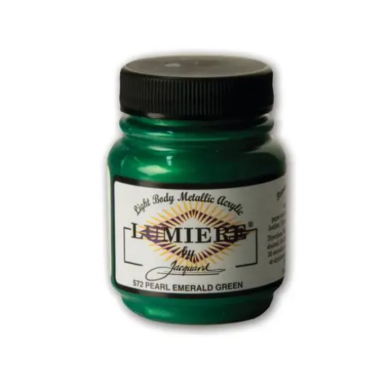 Jacquard Lumiere Metallic Acrylic Paint, 2.25oz. Pearlescent Emerald Green {1}