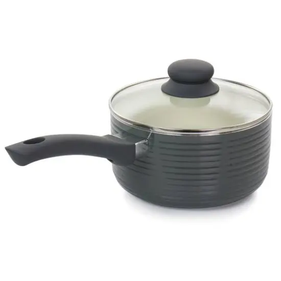 Oster Ridge Valley 2.5qt. Gray Nonstick Aluminum Saucepan with Lid {6}
