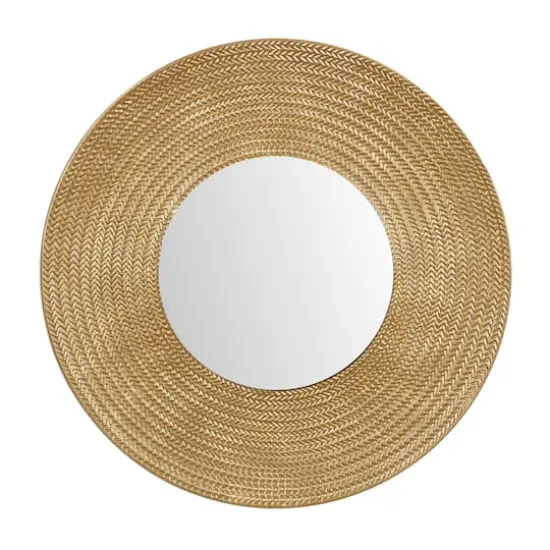 36" Gold Metal Contemporary Wall Mirror {1}