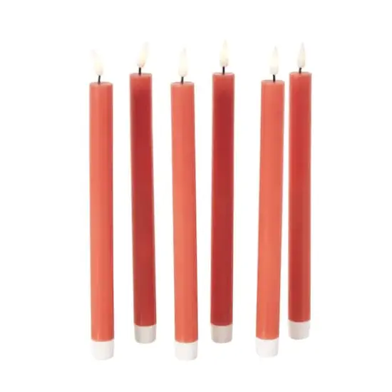 11" Flameless Wax Candles with Remote Control, 6ct. Red {3}