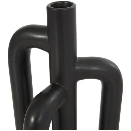 CosmoLiving by Cosmopolitan 10" Black & White Ceramic Abstract 3-Arch Vase Set {8}