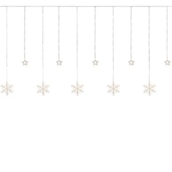 250ct. Clear LED Star & Snowflake Window Curtain Christmas Lights with Clear Wire {1}