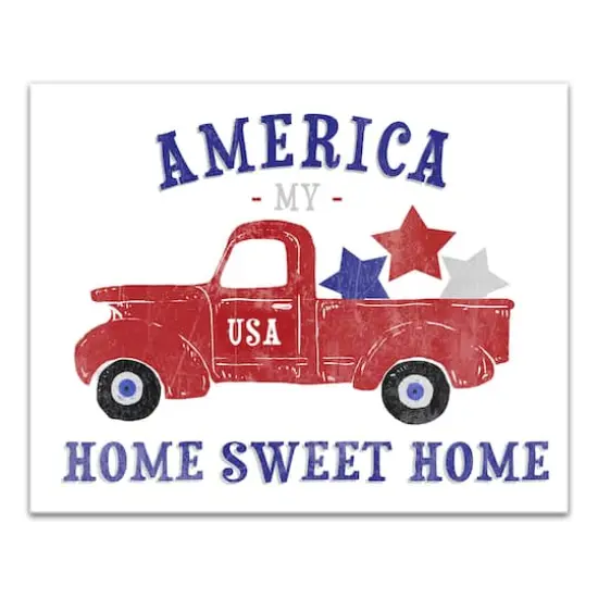 America My Home Sweet Home Canvas Wall Art {1}