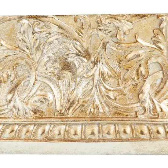 11" Gold Square Traditional Decorative Jar {5}