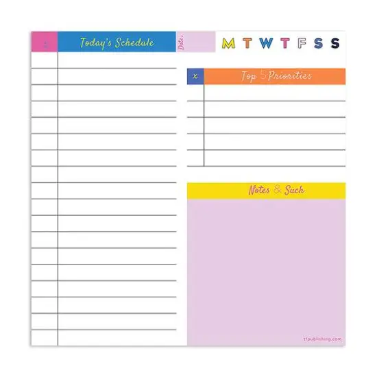 TF Publishing Undated Rainbow Daily Note Block for Productivity & Lists Desktop {3}