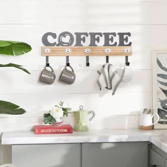 Brown Porcelain Farmhouse Wall Hook, 9" x 24" x 2" {9}