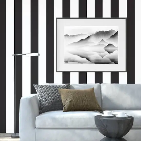 Simplify Black & White Striped Adhesive Wallpaper {3}