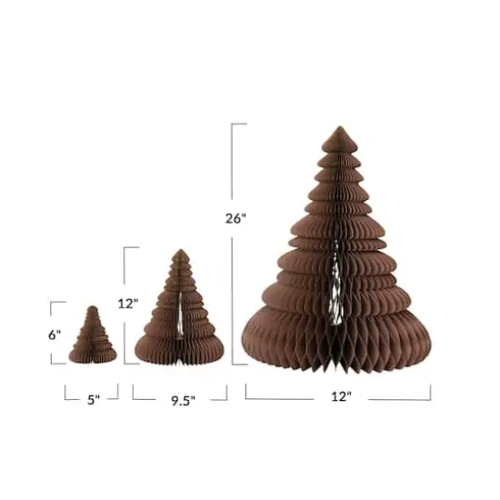 Hello Honey® Round Brown Paper Folding Honeycomb Tree Set with Gold Glitter {6}