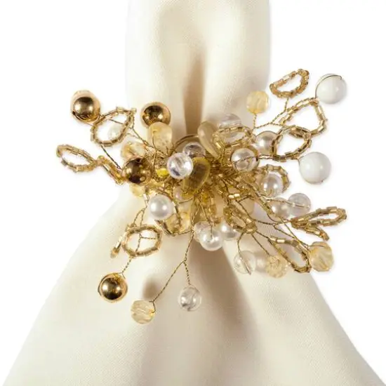 DII&reg; Gold Multi Bead Napkin Rings, 6ct. {11}