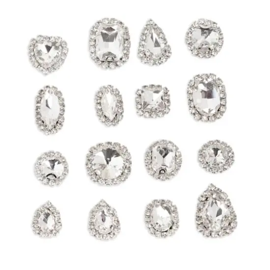 CousinDIY Silver Cupchain Crystal Glass Sew-On Rhinestones, 17ct. {3}