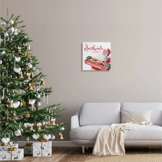 Stupell Industries Vintage Northpole Candy Santa Claus Canvas Wall Art {3}