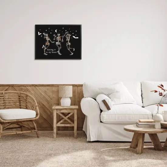 Stupell Industries Dancing In My Bones Skeletons Framed Giclee Art Black {3}