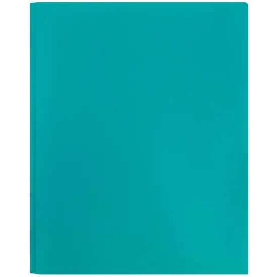 JAM Paper 9.5" x 11" Plastic 2 Pocket School POP Folders with Clasps, 6ct. Teal Blue {7}